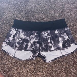 Black and Gray floral Lululemon Women's Shorts